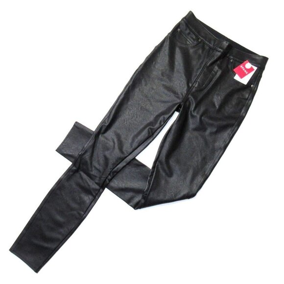 SPANX Pants - NWT Spanx Leather Like Ankle Skinny in Luxe Black Faux Vegan Pull-on Pant S Tall